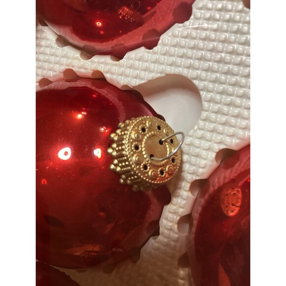 Christmas By Krebs Designer Glass Bulb Ornaments Candy Apple Red 6 Bulbs Per Box - Picture 4 of 13